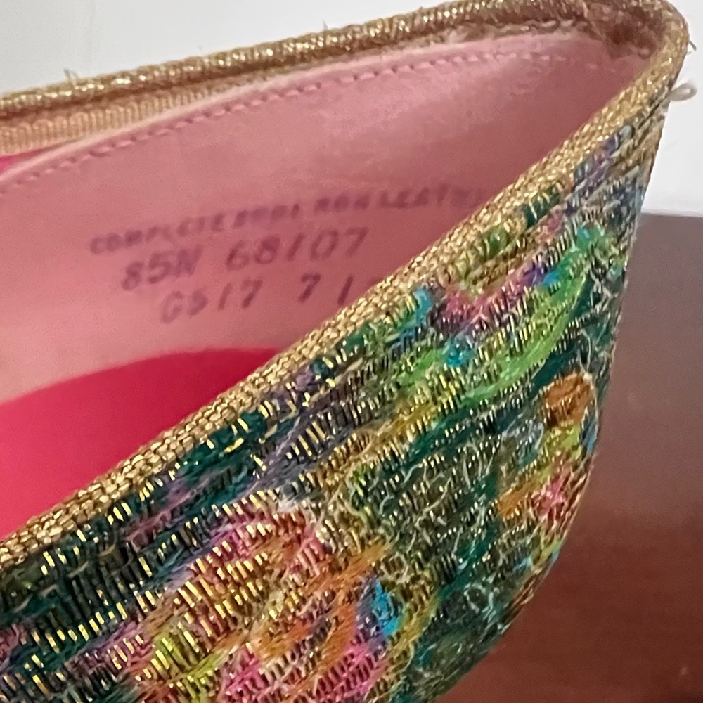 Oomphies Vintage 1960’s Mid Century metallic Colorful Women's Shoes Bow Detail - Picture 14 of 14